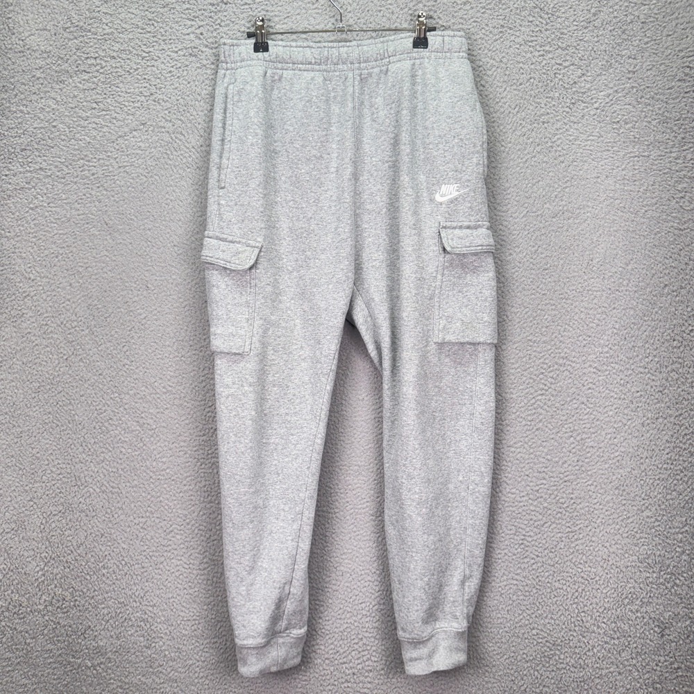Nike Sweatpants Mens MT Gray Sportswear Club Fleece‎ Cargo Jogger CD3129-063